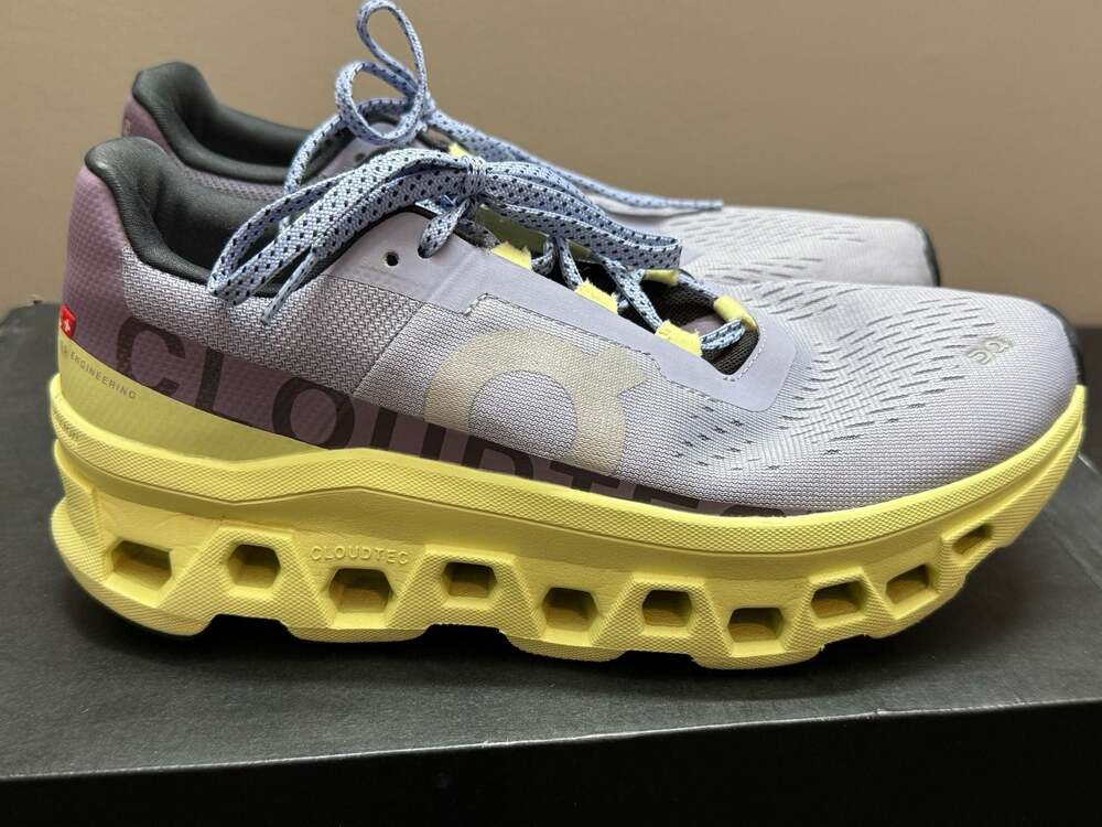 On Cloudmonster Lavender Hay Women's Running Shoes Size 8.5 - Picture 3 of 10